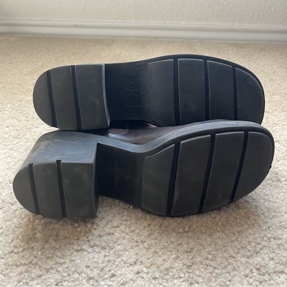 Calvin Klein | Ankle Chunky Brown Boots - Picture 6 of 11